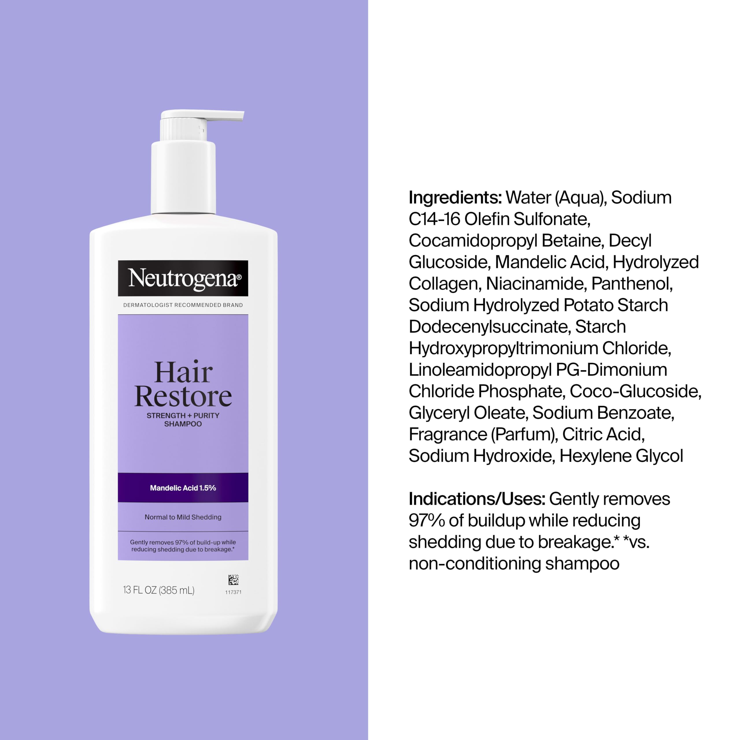 Neutrogena shampoo on bathroom shelf in routine setting for daily use benefit