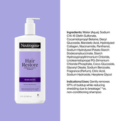 Neutrogena shampoo on bathroom shelf in routine setting for daily use benefit