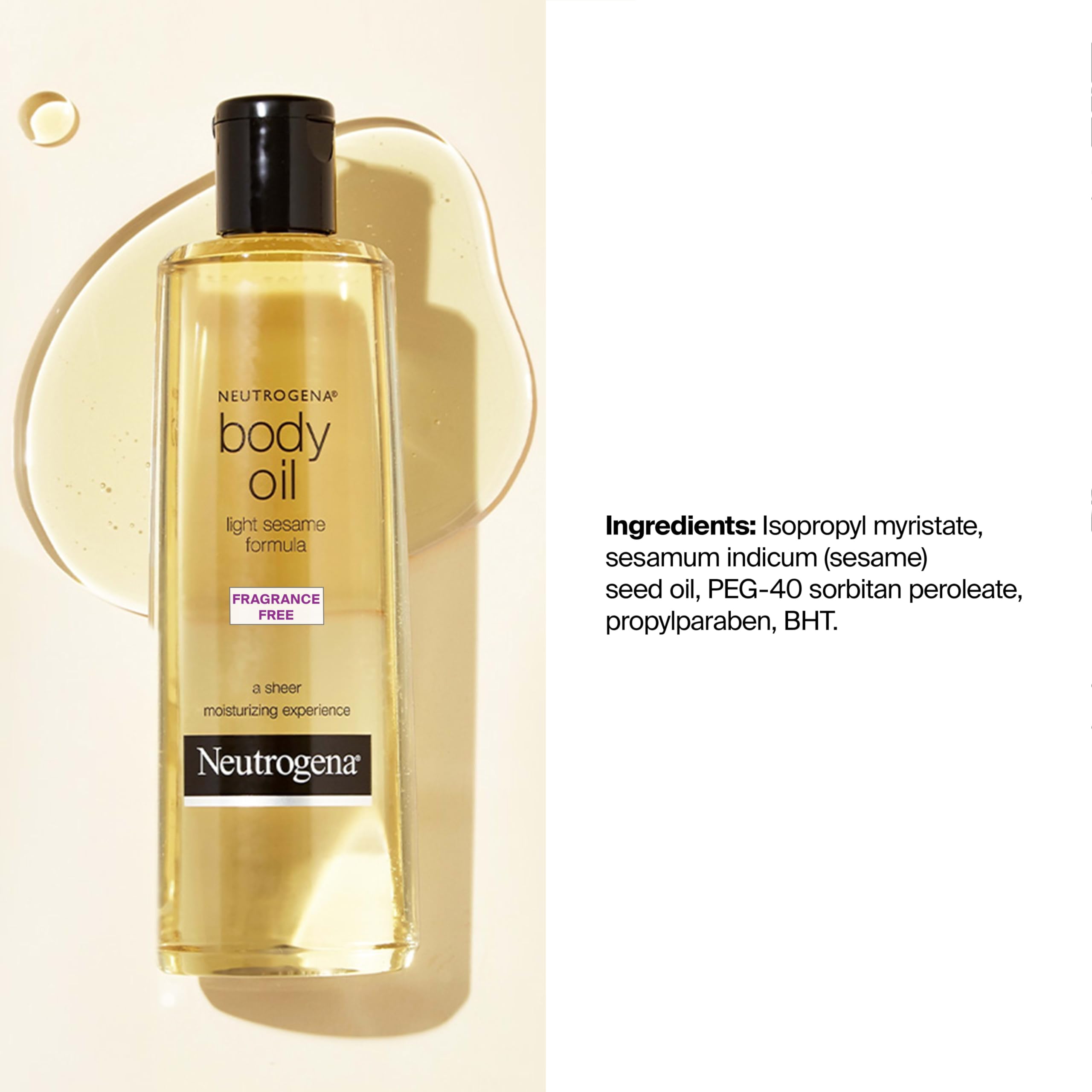 Neutrogena bottle on bathroom shelf in lifestyle scene suggesting everyday ritual benefit