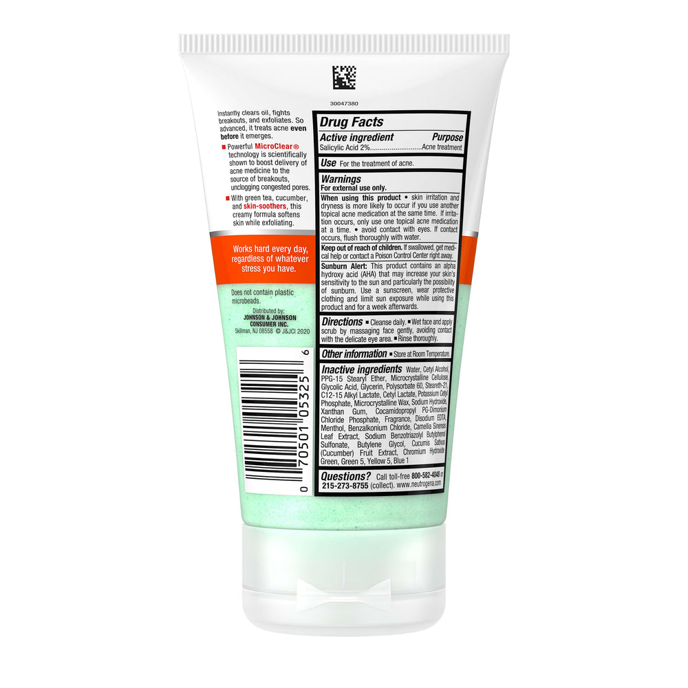 Neutrogena scrub on bathroom shelf with towels showing daily routine