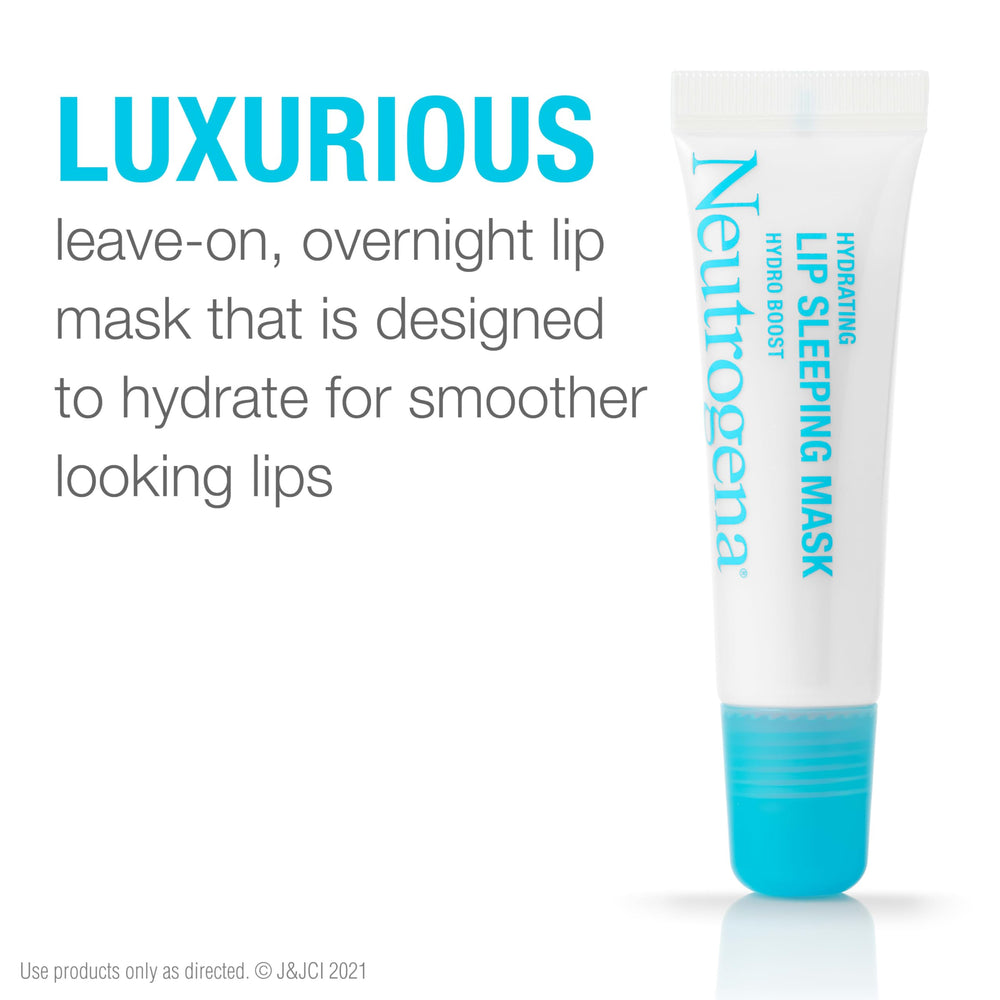 Neutrogena applying mask on lips demonstrating soothing overnight hydration