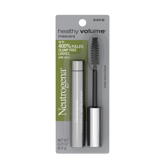 Neutrogena mascara brush close-up demonstrating volume-building design
