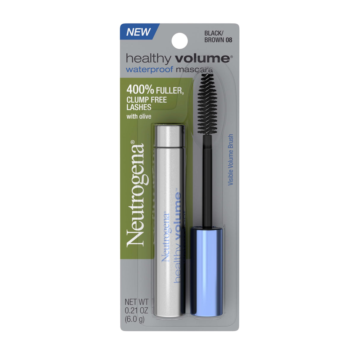 Neutrogena front packaging showing the mascara tube and label for easy identification and confidence