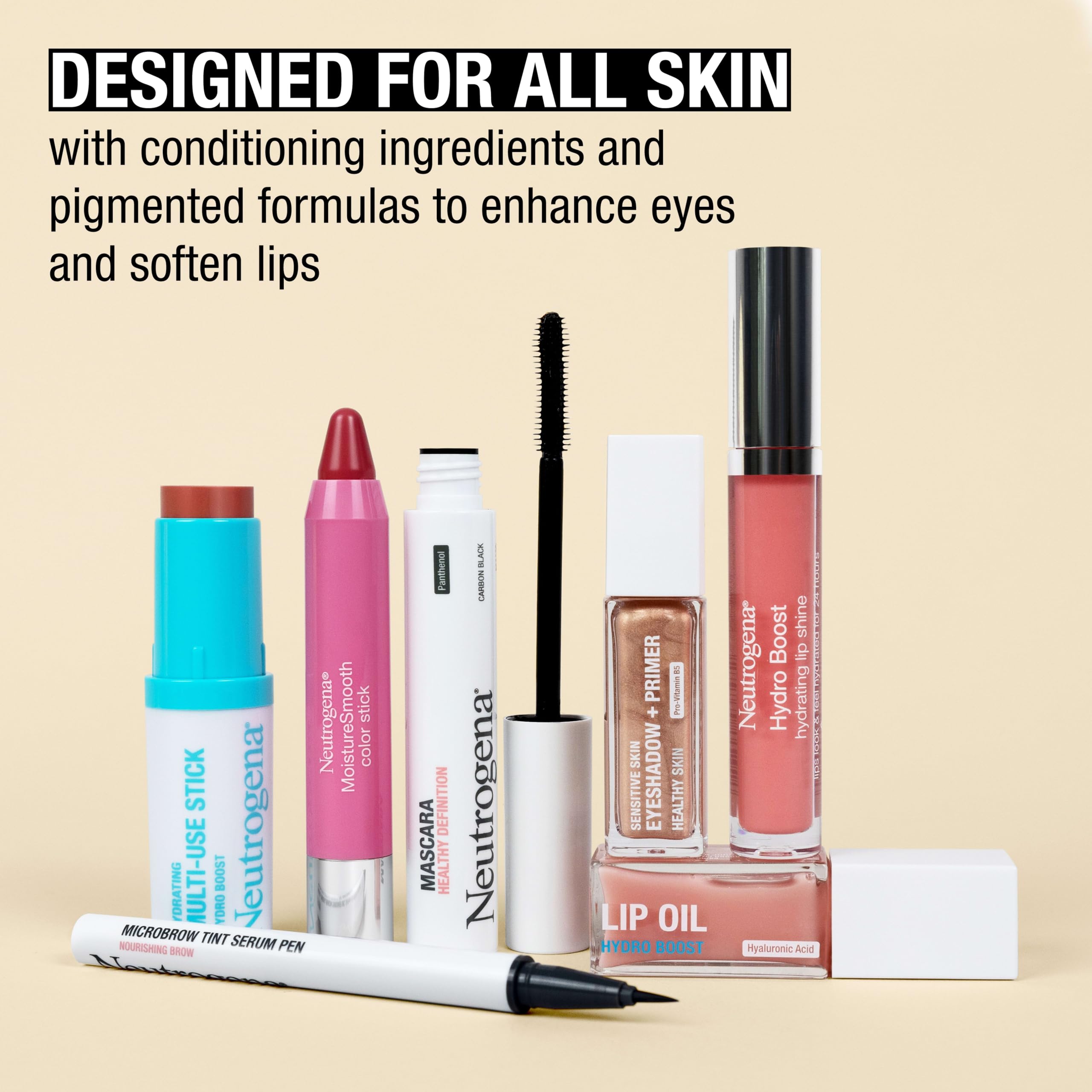 Neutrogena mascara applied on model lashes showing length and natural separation