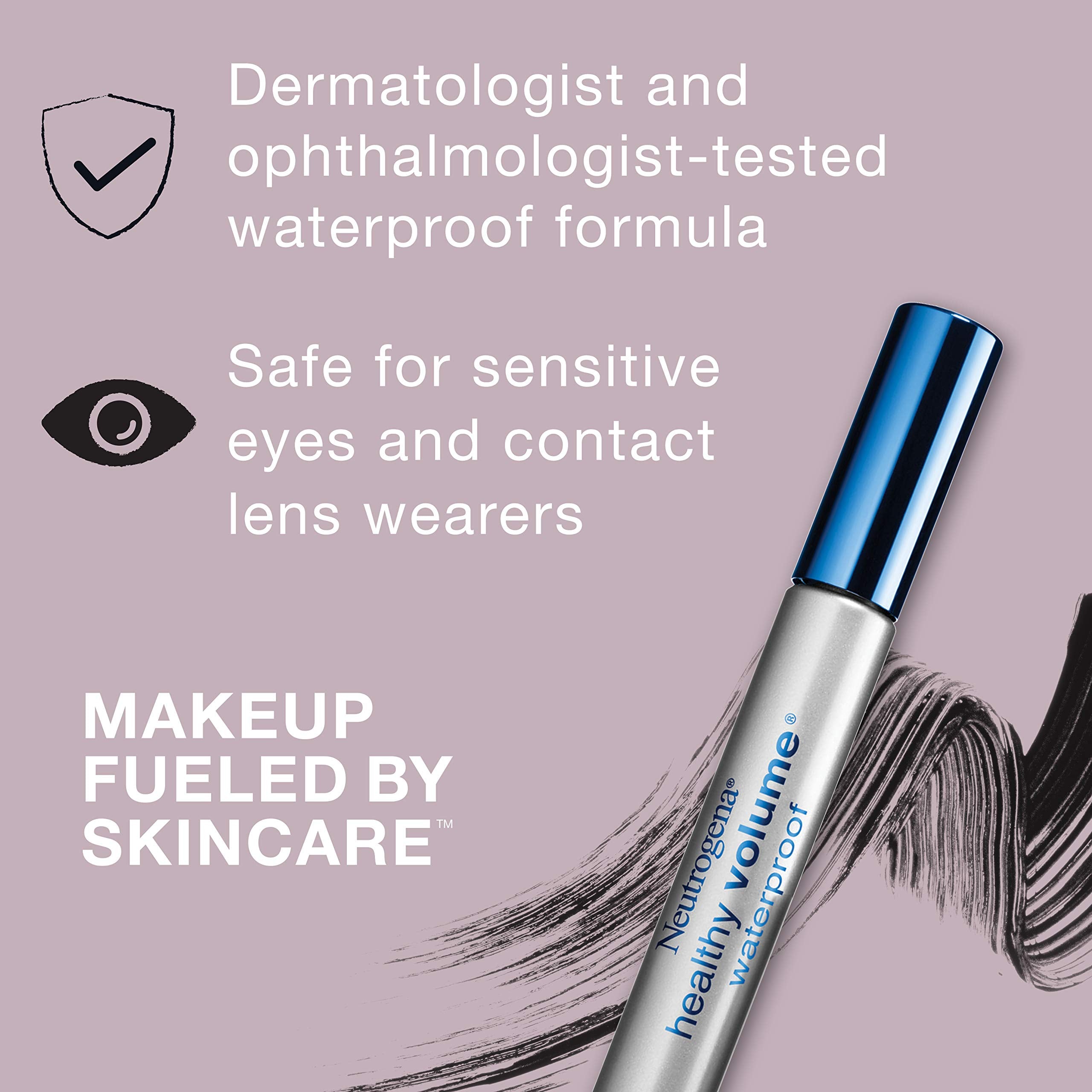 Neutrogena mascara texture swatched on skin to show smooth application