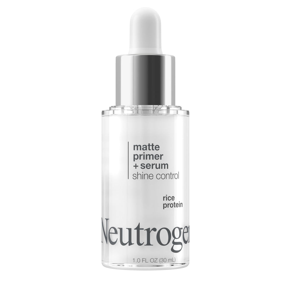 Neutrogena matte finish comparison showing reduced shine and refined skin texture benefit