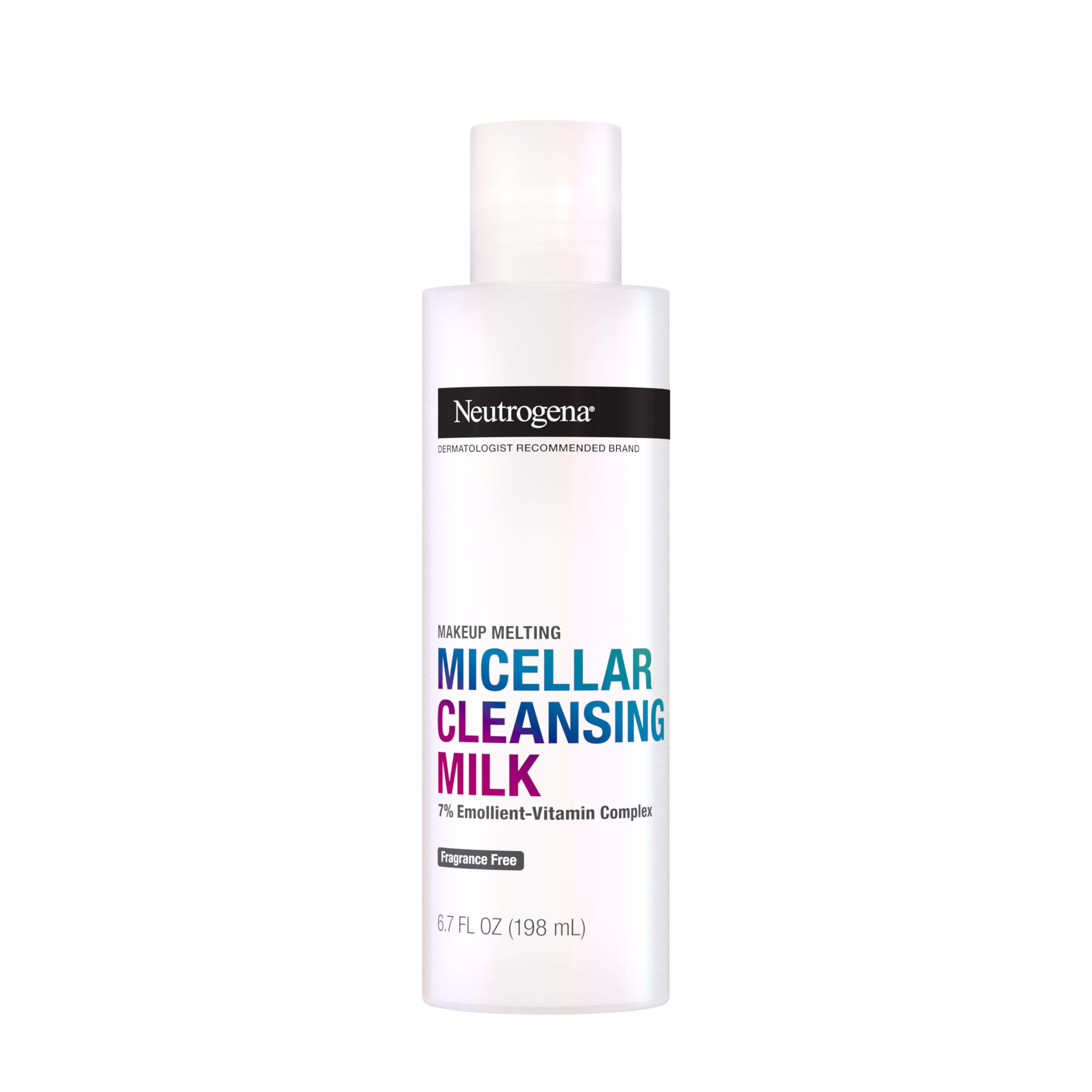 Neutrogena bottle front view showing label and size for clear product identification