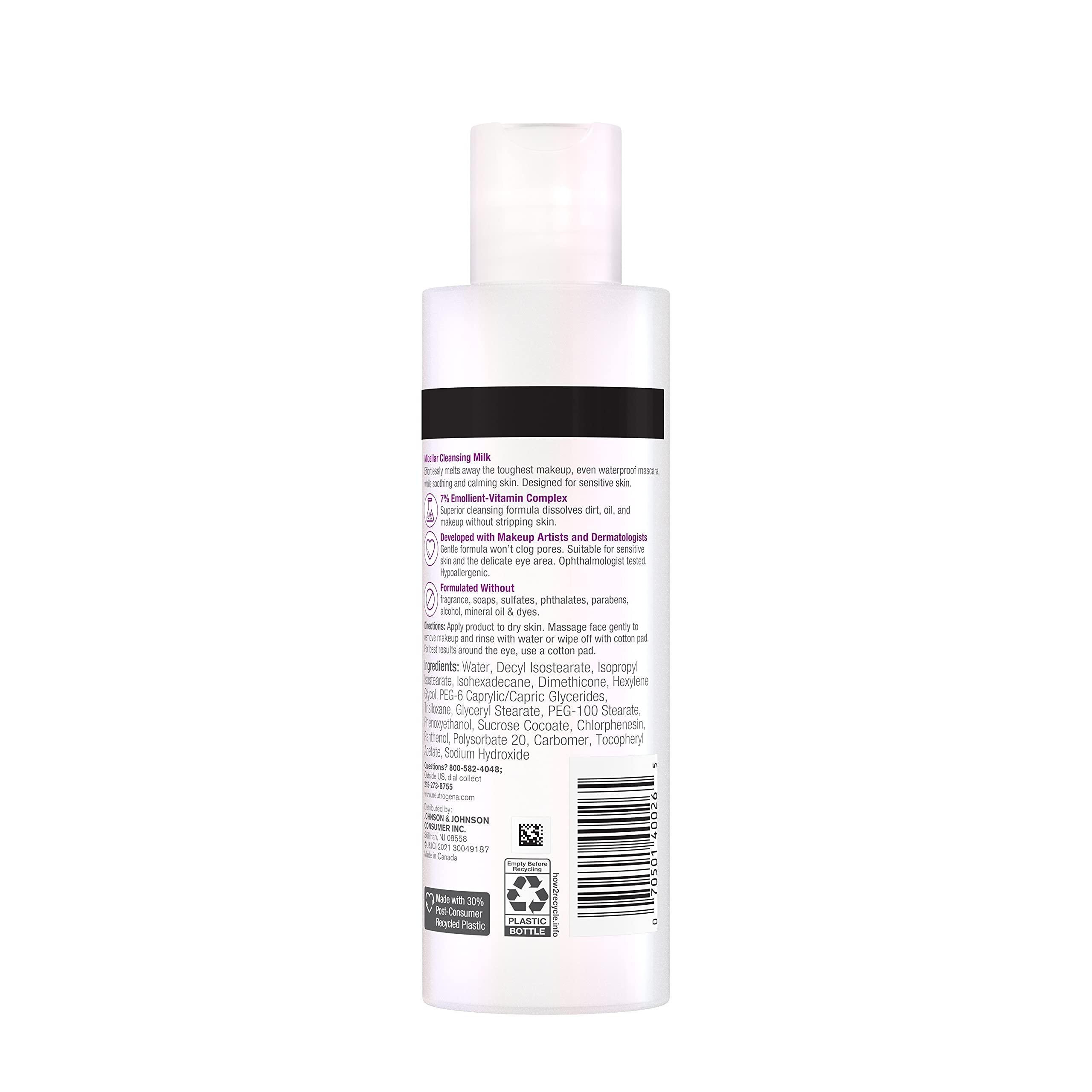 Ingredient panel zoom showing formulation clarity and gentle, free-from benefit