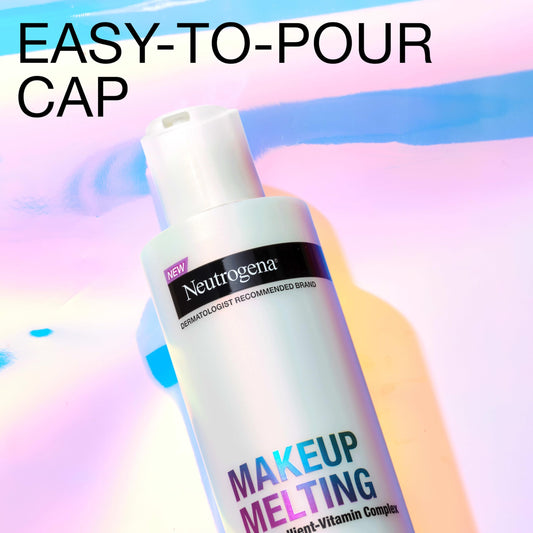 Pouring micellar milk to show smooth texture and easy application benefit