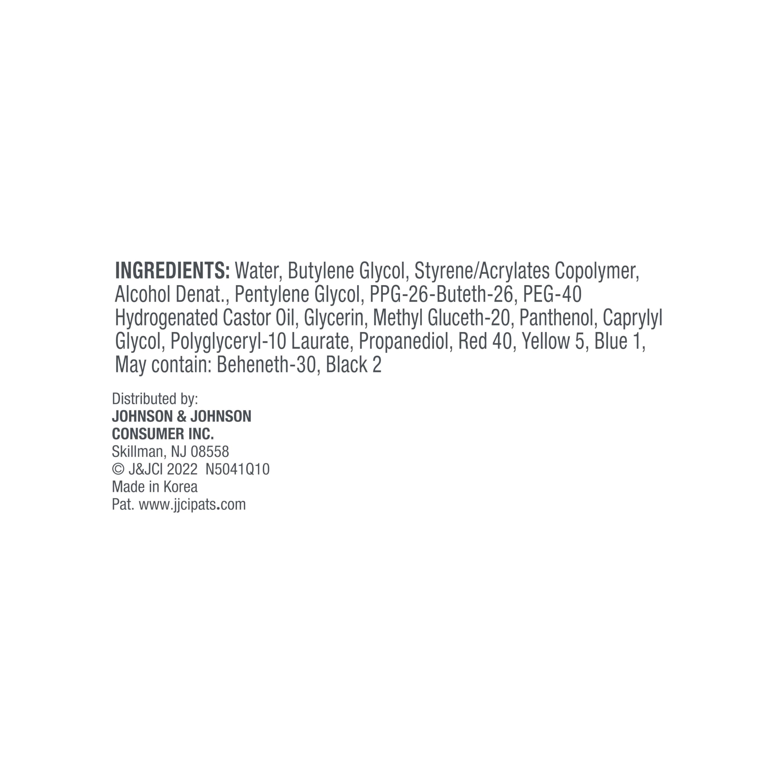Neutrogena ingredient label highlighting panthenol and fragrance-free formulation benefits