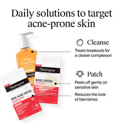 Neutrogena patch on cheek in bed illustrating overnight blemish care