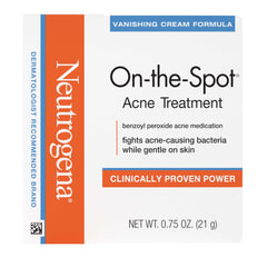 Neutrogena applied to blemish on cheek illustrating targeted treatment benefit