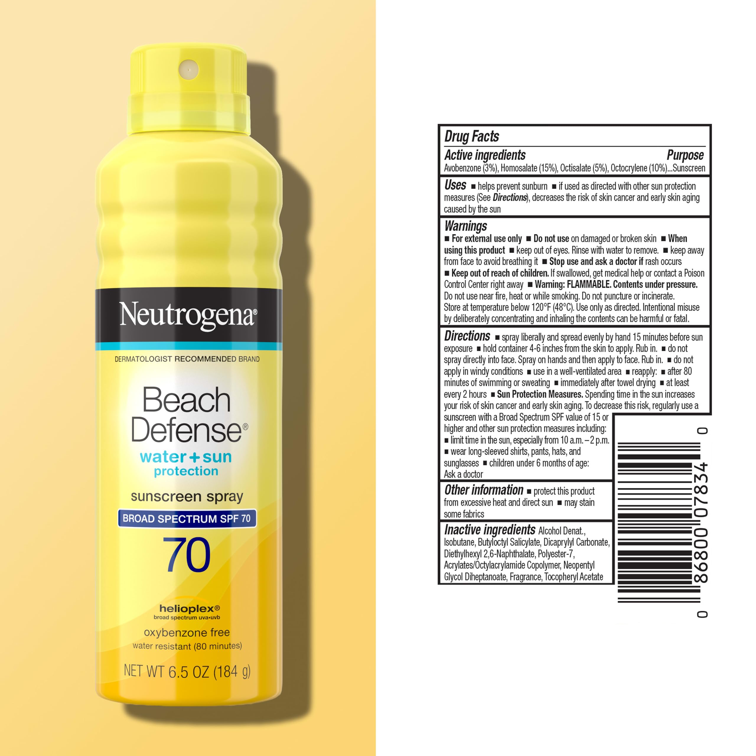 Neutrogena on towel after use showing non-greasy quick-dry finish benefit