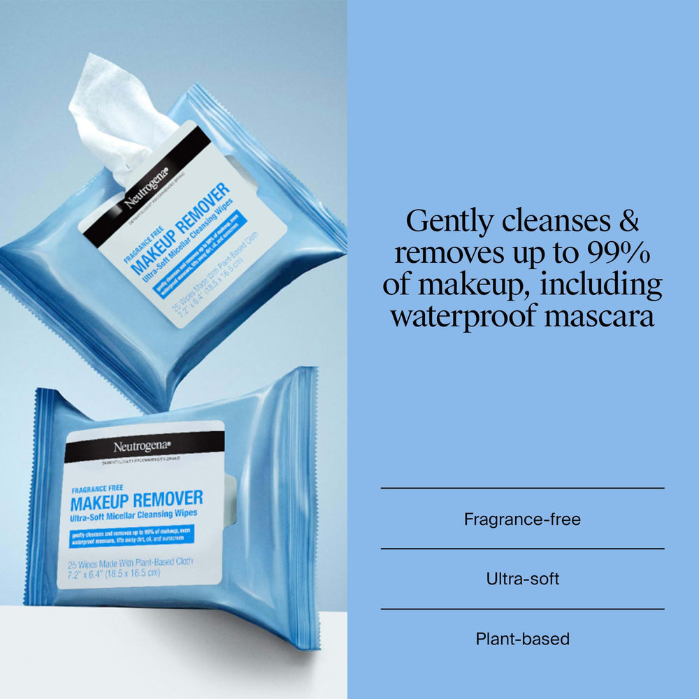 Neutrogena open pack close-up of soft cloth texture offering gentle feel