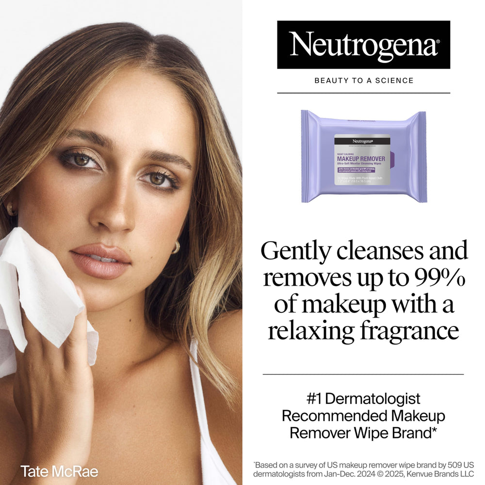 Neutrogena open tub with a wipe lifted, easy single-hand dispensing benefit