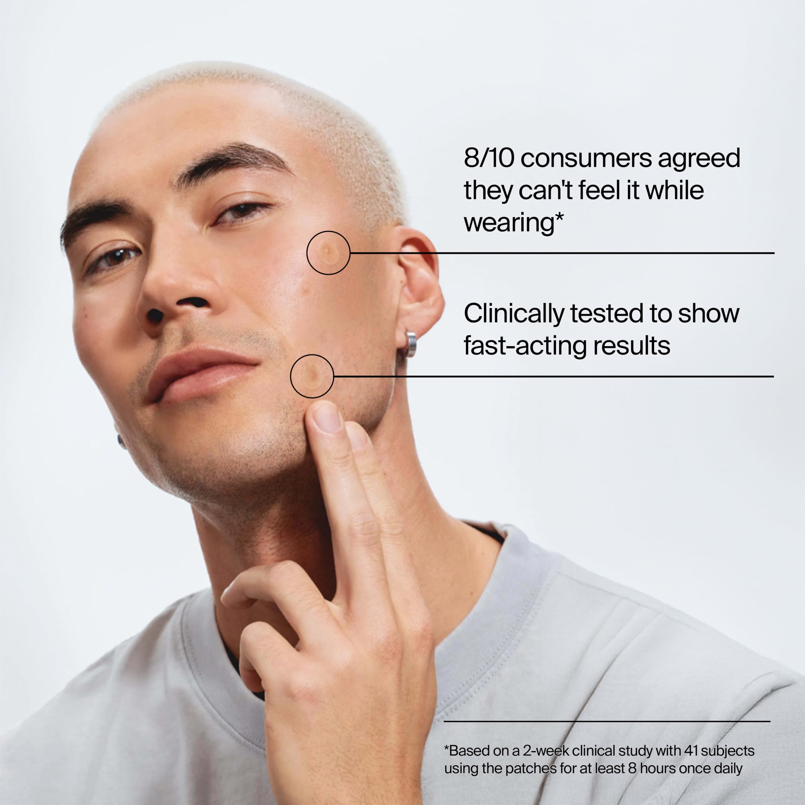Neutrogena patch on cheek overnight showing reduced redness by morning
