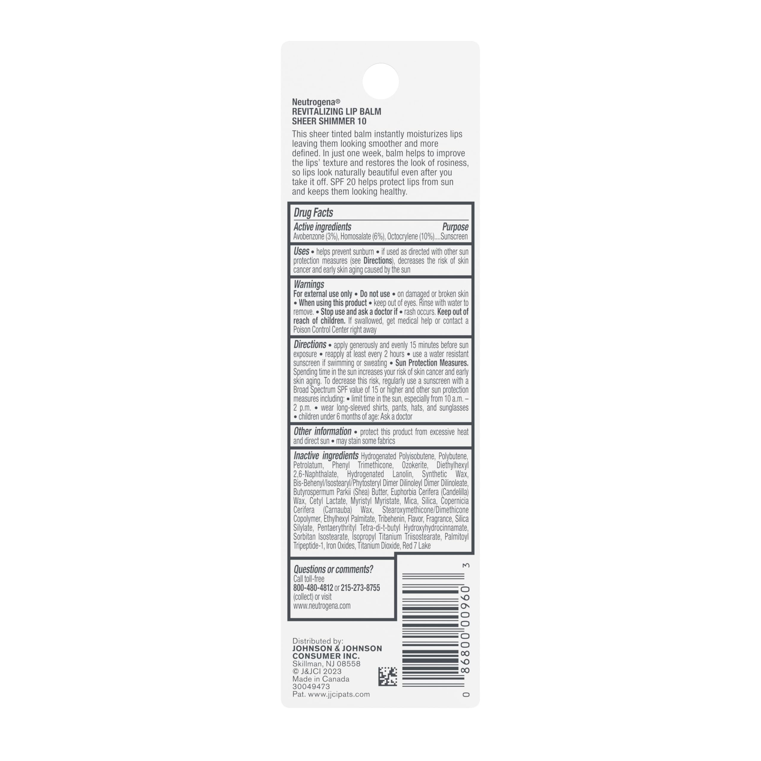 Neutrogena backside packaging with usage directions emphasizing reapplication timing