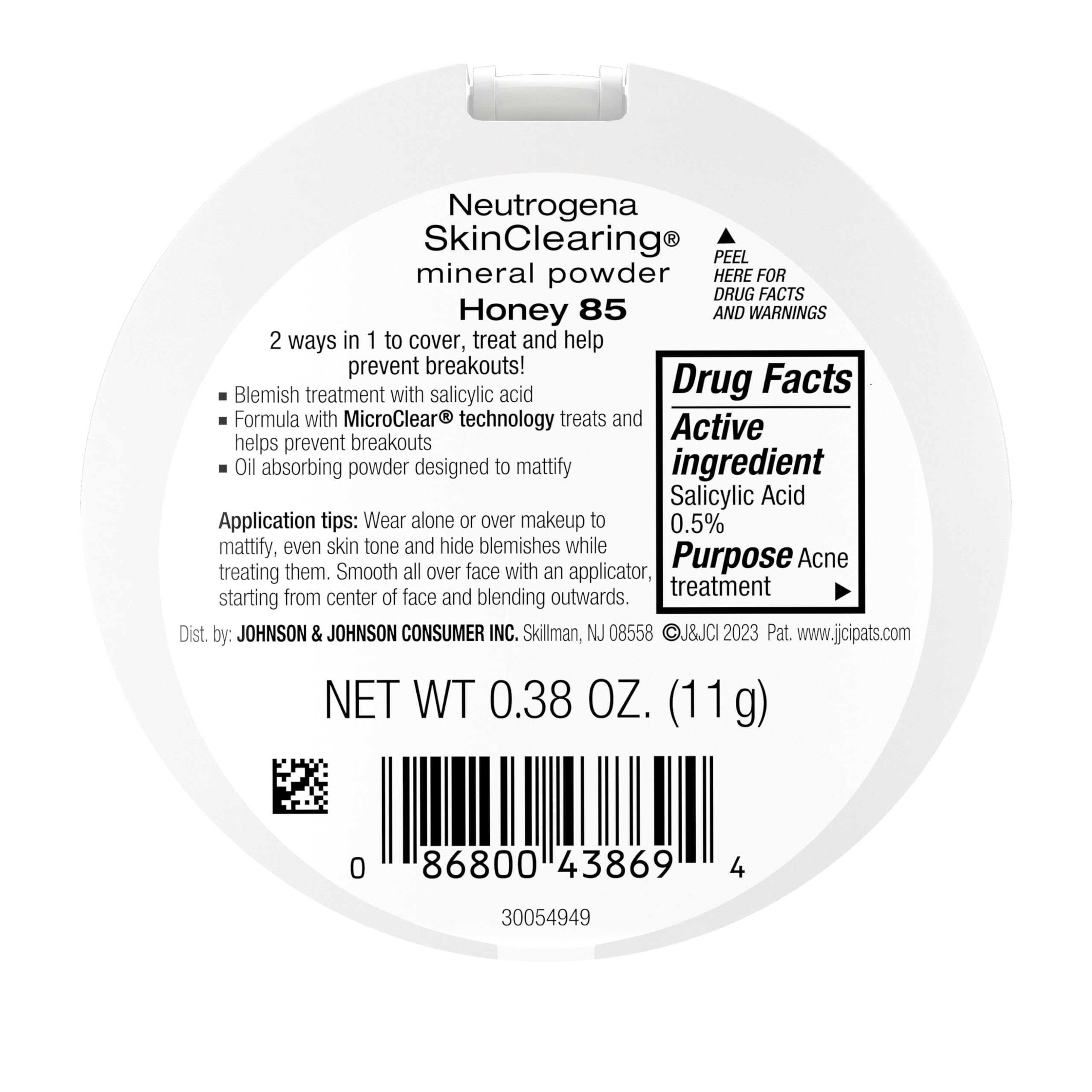Neutrogena packaging label close-up showing formulation details and ingredient clarity