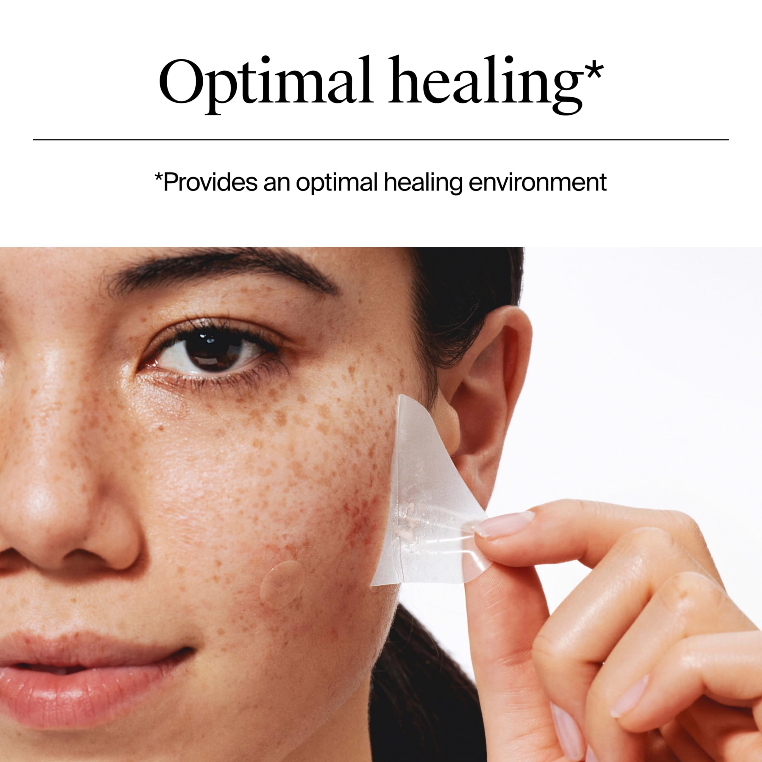 Neutrogena careful peel-off of patch demonstrating gentle removal for sensitive skin