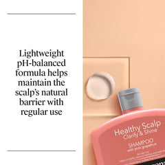 Neutrogena dispensing shampoo onto hand illustrating easy application benefit