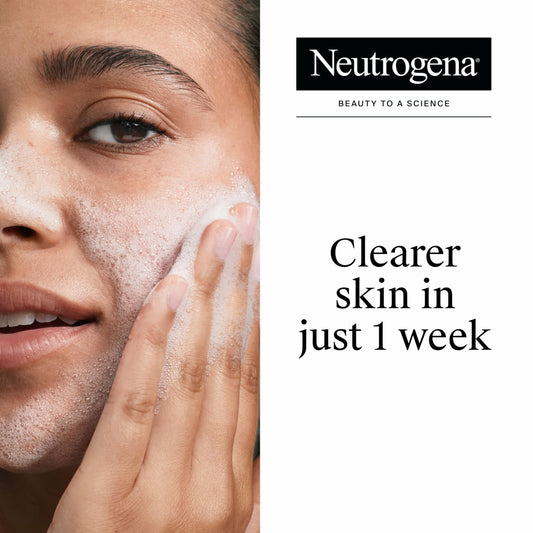 Neutrogena cleanser gel texture close-up highlighting gentle exfoliating action