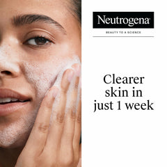 Neutrogena cleanser gel texture close-up highlighting gentle exfoliating action