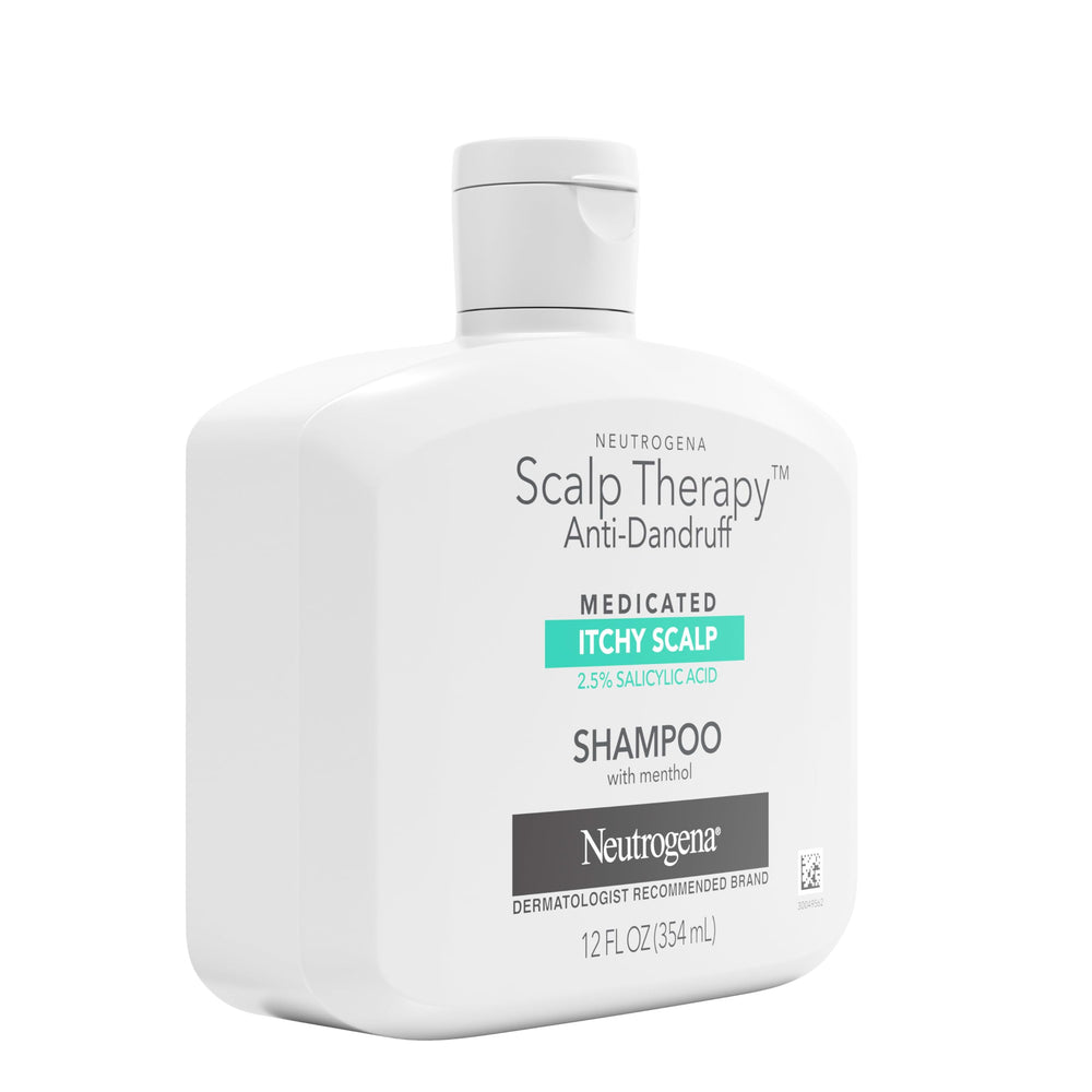 Neutrogena pouring shampoo into hand for controlled application comfort