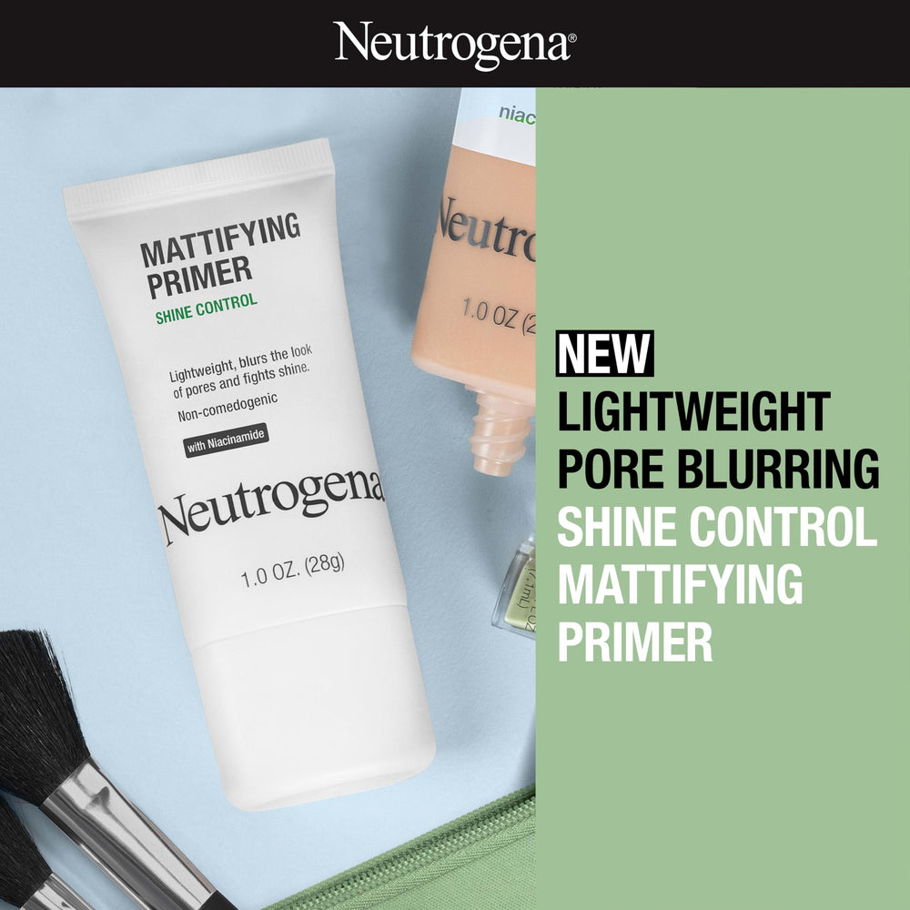 Neutrogena primer pump and cap detail showing easy dispensing and hygienic application