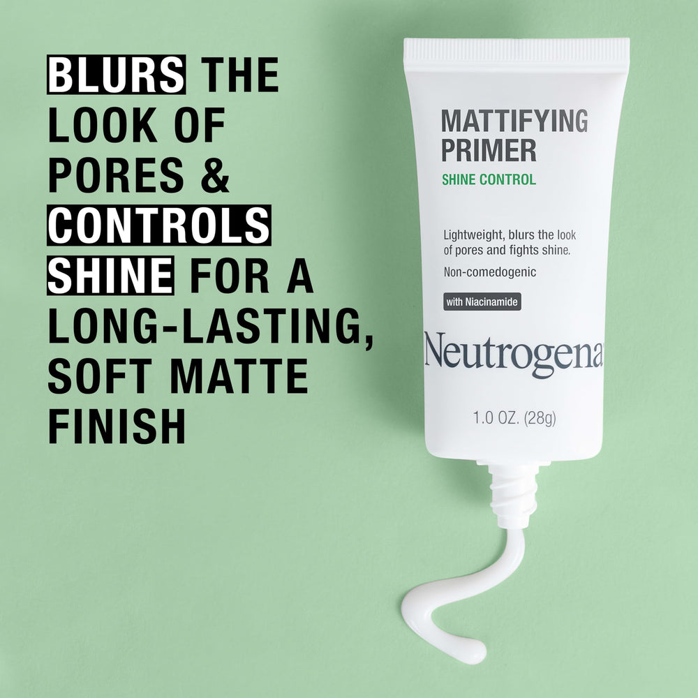 Neutrogena primer texture closeup displaying smooth, lightweight formula for matte finish