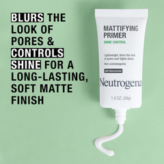 Neutrogena primer texture closeup displaying smooth, lightweight formula for matte finish