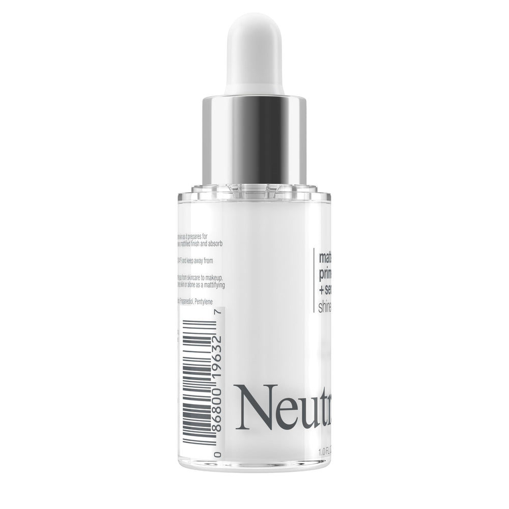 Neutrogena primer under foundation illustrating improved makeup adherence and reduced shine benefit