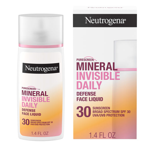 Neutrogena front packaging showing product benefits and SPF 30 protection