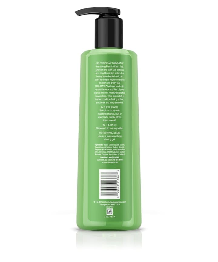 Neutrogena Rainbath close-up of gel texture highlighting creamy moisturizing lather