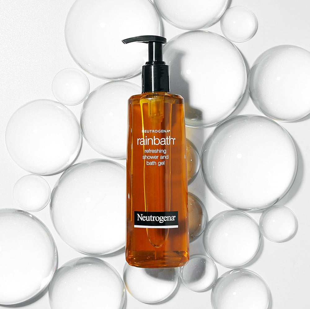 Neutrogena Rainbath texture on hand displaying moisturizing, softening benefit