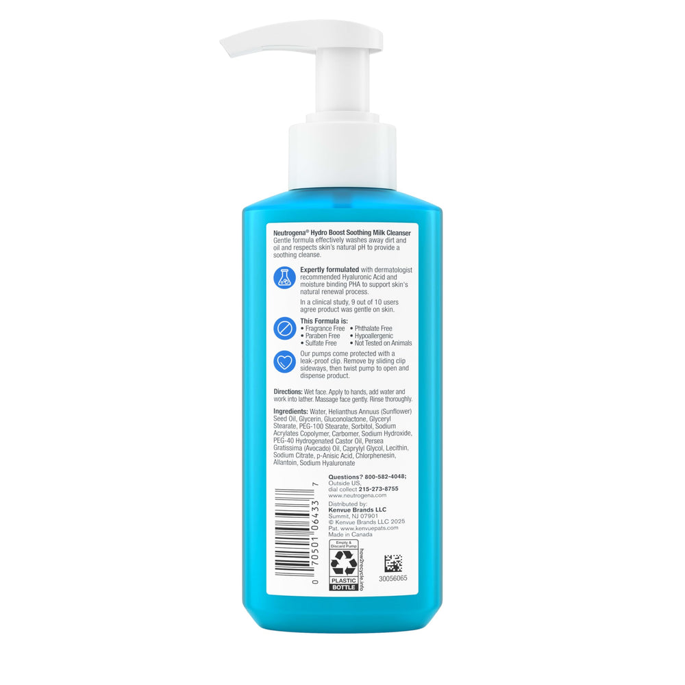 Neutrogena icons showing recyclable packaging and clean-ingredient benefit