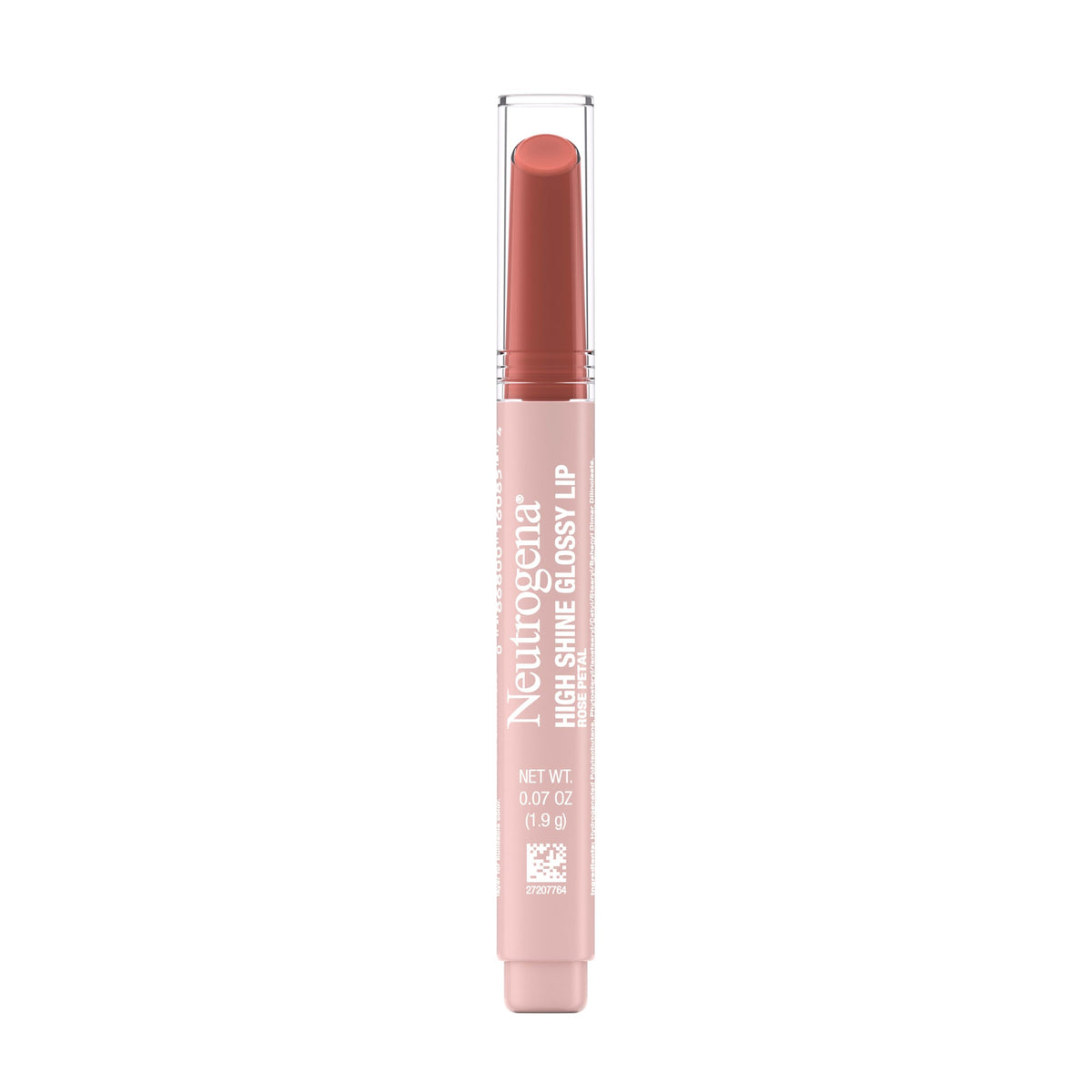 Neutrogena front packaging showing Rose Petal gloss and benefits