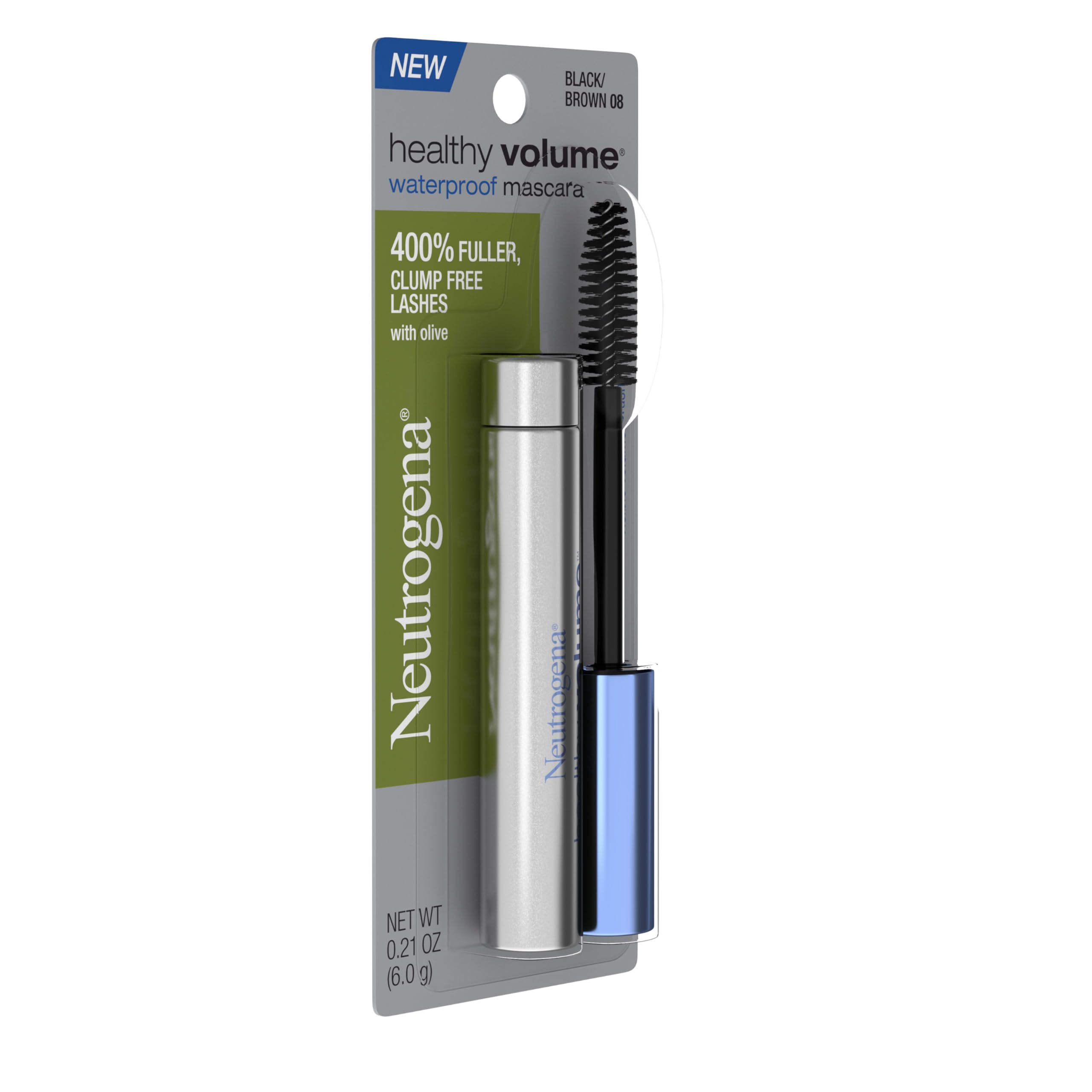 Neutrogena size scale comparison with ruler to show the compact 0.21 oz travel-friendly tube