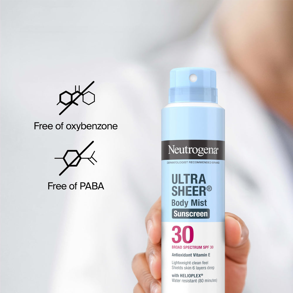 Neutrogena size comparison next to a hand showing travel-friendly 5 oz convenience