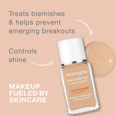 Neutrogena bottle close-up label showing MicroClear and salicylic acid benefit