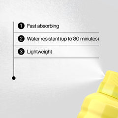 Neutrogena spray texture on skin closeup fast-absorbing and lightweight