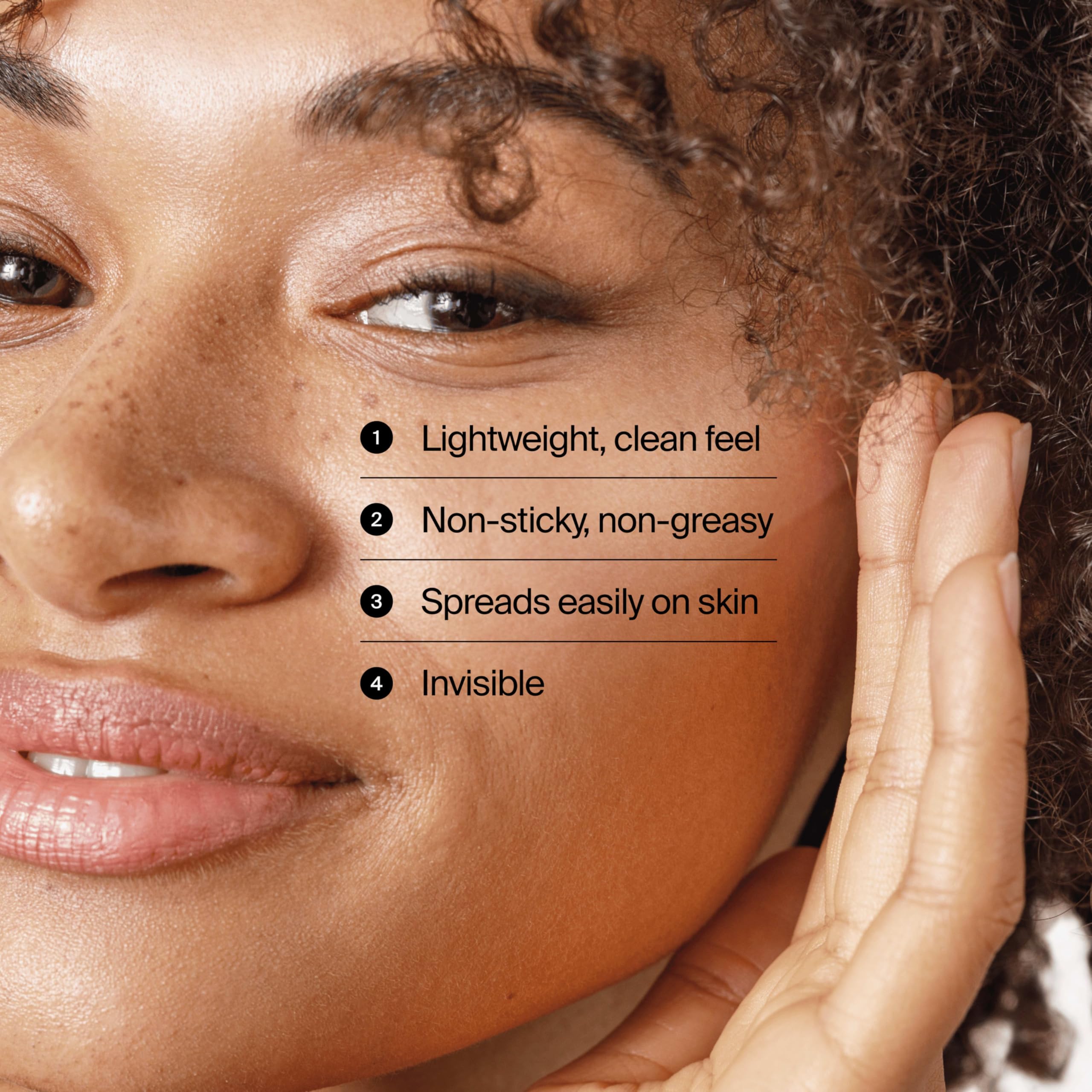 Neutrogena stick being applied to cheek for easy, mess-free coverage benefit