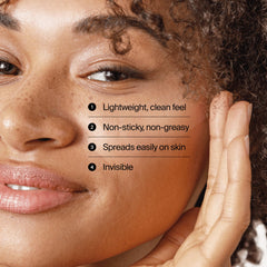 Neutrogena stick being applied to cheek for easy, mess-free coverage benefit