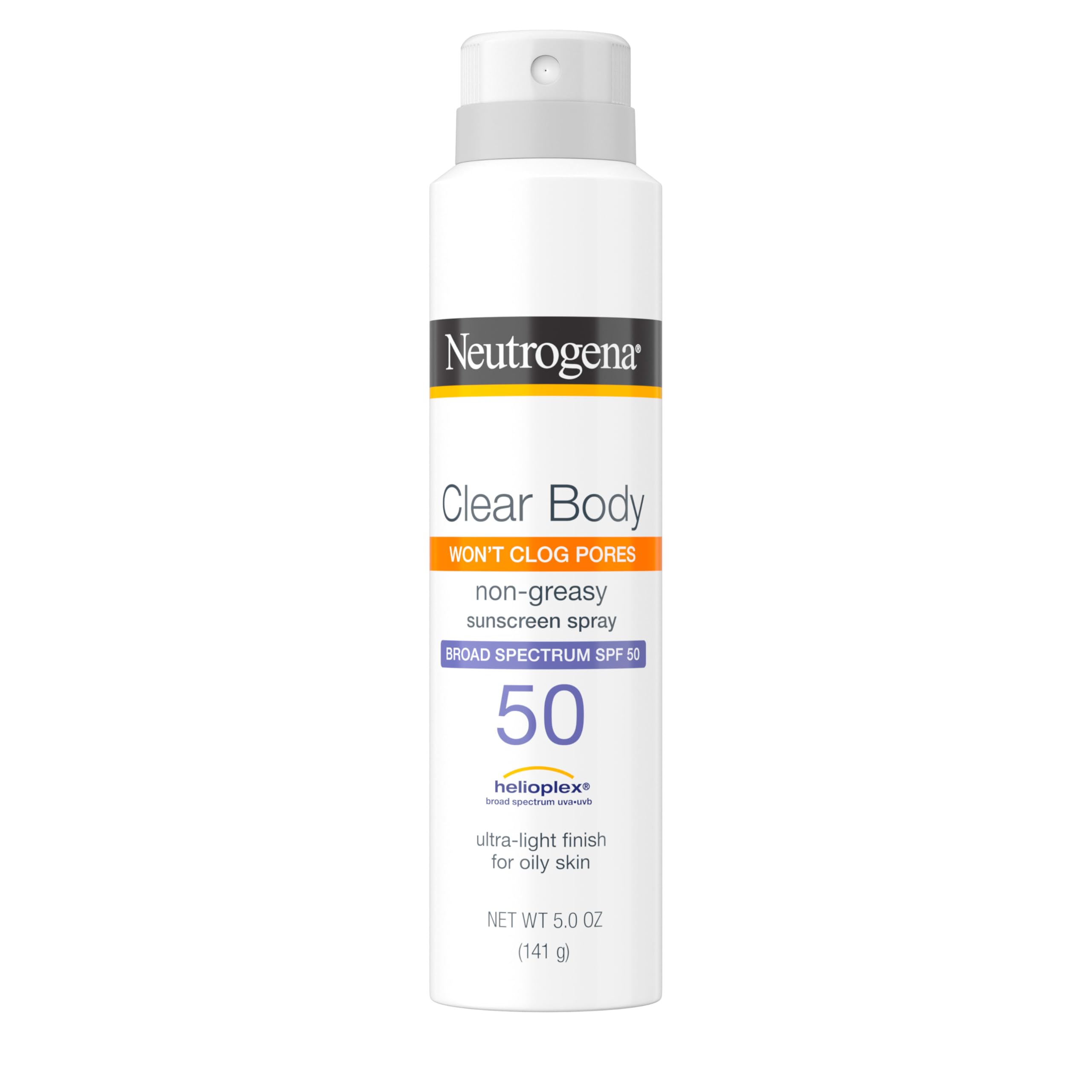Neutrogena sunscreen spray front packaging showing SPF 50 protection