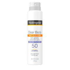 Neutrogena sunscreen spray front packaging showing SPF 50 protection