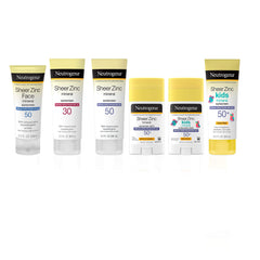 Neutrogena sunscreen stick used poolside highlighting water-resistant benefit for play
