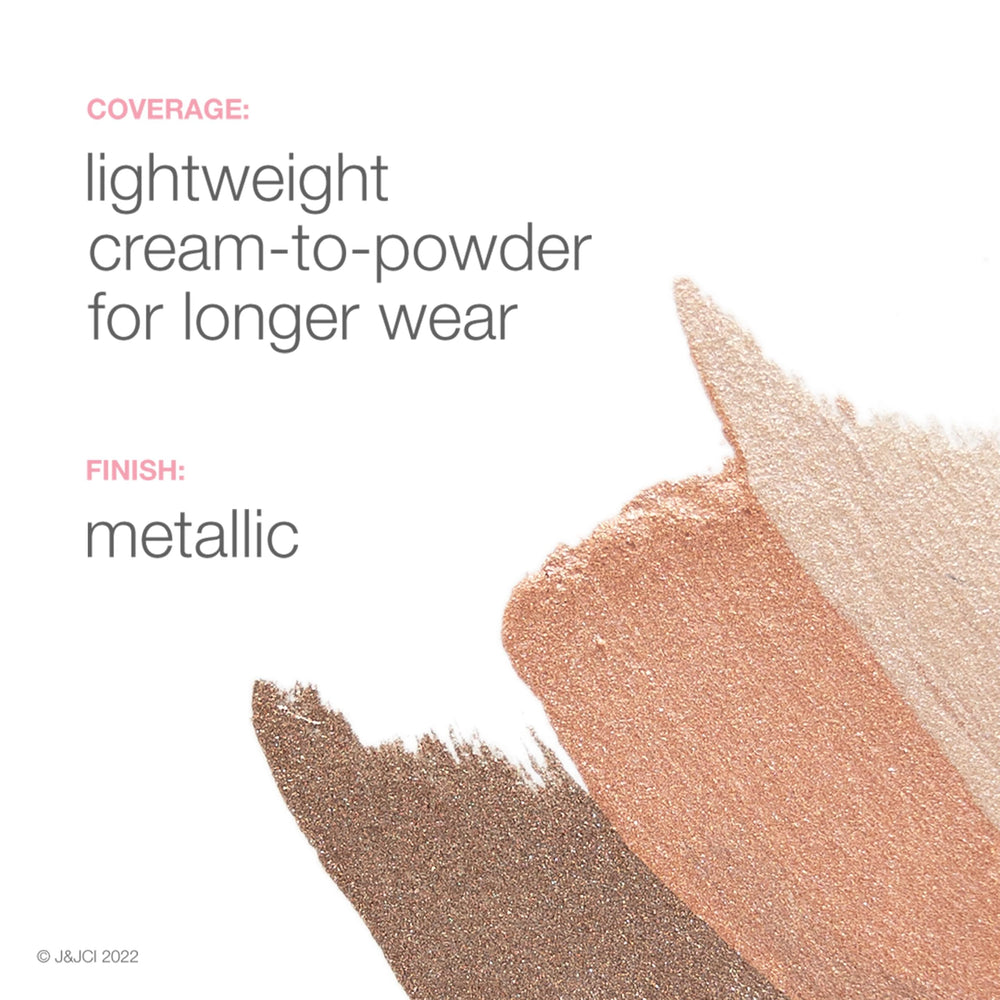 Neutrogena swatch on skin demonstrating metallic Warm Taupe payoff
