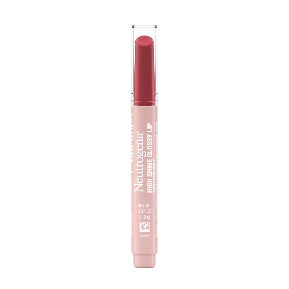 Neutrogena front view showing Sweet Raspberry gloss for instant shine