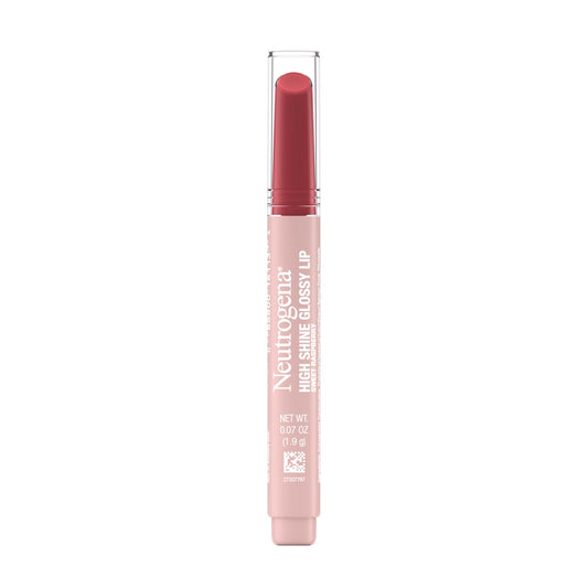 Neutrogena front view showing Sweet Raspberry gloss for instant shine