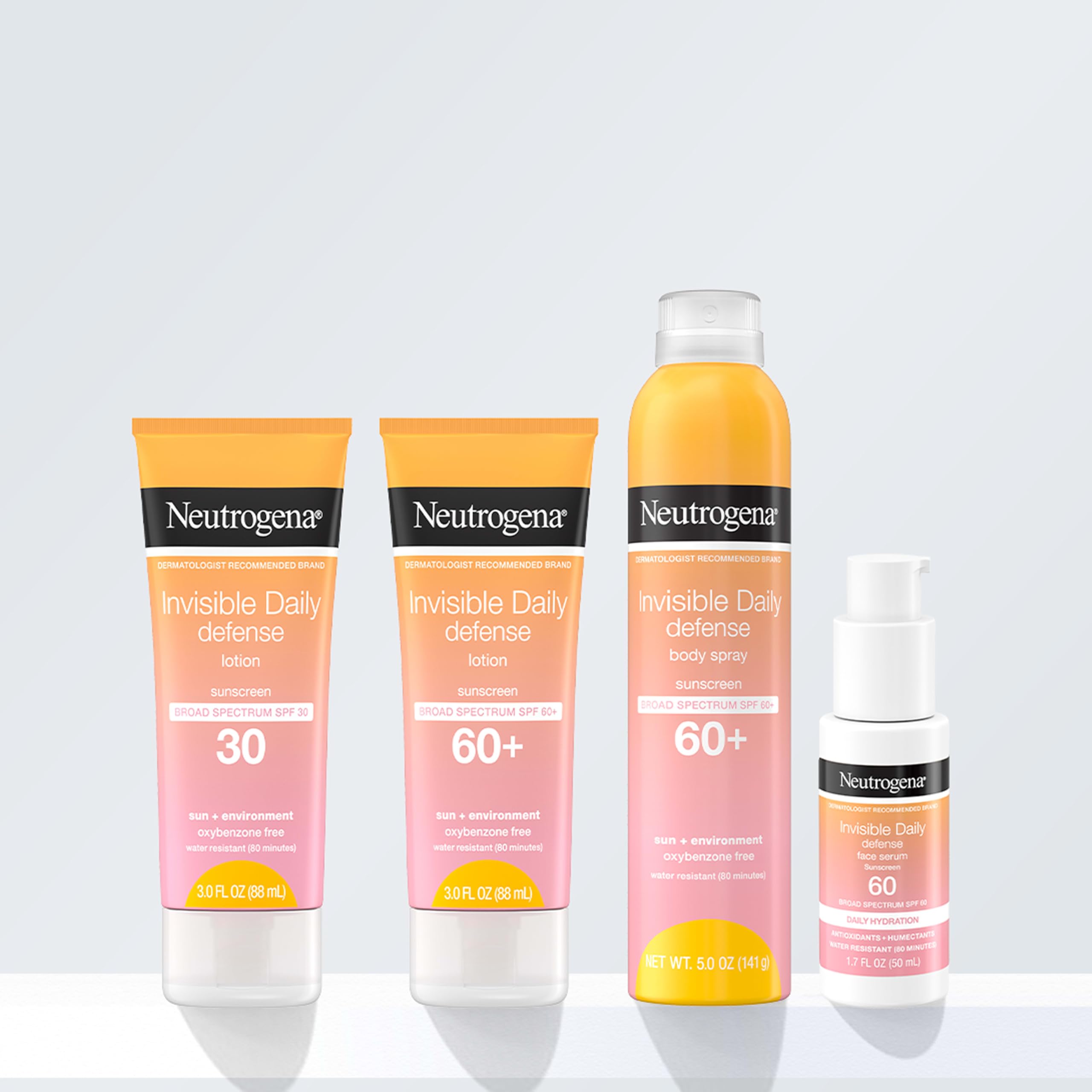 Neutrogena spray drying on skin showing quick-dry lightweight texture