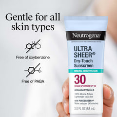 Neutrogena tube packed in travel bag highlighting TSA-approved 3.0 fl oz bottle convenience